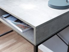 GFW GFW Telford Concrete Effect and Black 1 Drawer Computer Desk (Flat Packed)