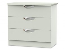 ASC Corsica Kashmir High Gloss 3 Drawer Low Chest of Drawers (Assembled)