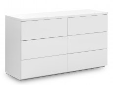 Julian Bowen Julian Bowen Monaco White High Gloss 6 Drawer Wide Chest (Flat Packed)