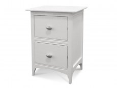 ASC Larrissa White 2 Drawer Wooden Bedside Cabinet (Assembled)