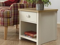 GFW GFW Lancaster Cream and Oak 1 Drawer Lamp Table (Flat Packed)