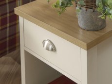 GFW GFW Lancaster Cream and Oak 1 Drawer Lamp Table (Flat Packed)