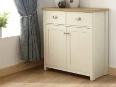 GFW GFW Lancaster Cream and Oak 2 Door 2 Drawer Compact Sideboard