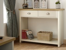 GFW Lancaster Cream and Oak 2 Drawer Console Table (Flat Packed)