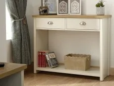 GFW GFW Lancaster Cream and Oak 2 Drawer Console Table