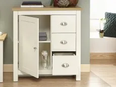 GFW Lancaster Cream and Oak 1 Door 3 Drawer Multi Storage Unit