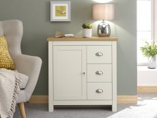 GFW GFW Lancaster Cream and Oak 1 Door 3 Drawer Multi Storage Unit (Flat Packed)