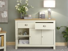 GFW Lancaster Cream and Oak 3 Door 2 Drawer Large Sideboard (Flat Packed)