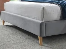 Birlea Furniture & Beds Birlea Elm 4ft Small Double Grey Velvet Fabric Bed Frame