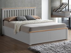 Bedmaster Malmo 4ft6 Double Pearl Grey Wooden Ottoman Bed Frame