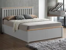 Bedmaster Bedmaster Malmo Pearl Grey Wooden Ottoman Bed Frame