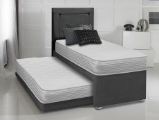 ASC Sapphire 3ft Single Mattress with Faux Suede Divan Guest Bed