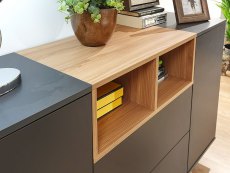 GFW GFW Modena Grey and Oak Effect 2 Door 2 Drawer Sideboard (Flat Packed)