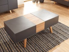 GFW Modena Grey and Oak Effect Double Lifting Coffee Table (Flat Packed)