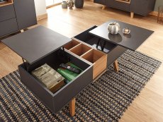 GFW Modena Grey and Oak Effect Double Lifting Coffee Table (Flat Packed)