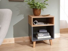 GFW GFW Modena Grey and Oak Effect Lamp Table (Flat Packed)