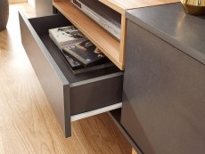 GFW GFW Modena Grey and Oak Effect 2 Door 1 Drawer TV Cabinet (Flat Packed)