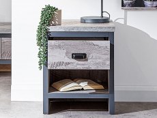 GFW GFW Boston Grey Wood Effect 1 Drawer Lamp Table (Flat Packed)