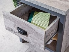 GFW GFW Boston Grey Wood Effect 1 Drawer Lamp Table (Flat Packed)