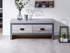 GFW GFW Boston Grey Wood Effect 2 Drawer Coffee Table (Flat Packed)