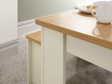 GFW GFW Lancaster 150cm Cream and Oak Dining Table and 2 Bench Set