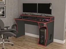 Birlea Furniture & Beds Birlea Enzo Black and Red Gaming Computer Desk