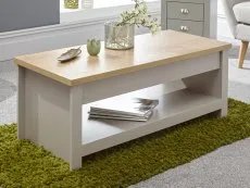 GFW GFW Lancaster Grey and Oak Lift Up Coffee Table