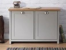 GFW GFW Lancaster Grey and Oak 2 Door Shoe Cabinet