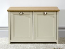GFW GFW Lancaster Cream and Oak 2 Door Shoe Cabinet (Flat Packed)