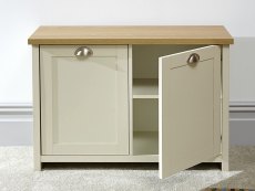 GFW GFW Lancaster Cream and Oak 2 Door Shoe Cabinet (Flat Packed)