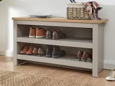 GFW GFW Lancaster Grey and Oak Simple Shoe Bench