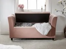 GFW Genoa Pink Fabric Ottoman Window Seat