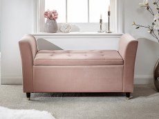 GFW GFW Genoa Pink Upholstered Fabric Ottoman Window Seat (Flat Packed)
