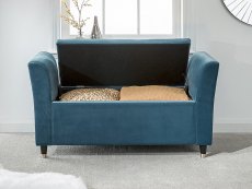 GFW GFW Genoa Teal Upholstered Fabric Ottoman Window Seat (Flat Packed)