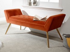 GFW GFW Turin Russet Orange Upholstered Fabric Window Seat