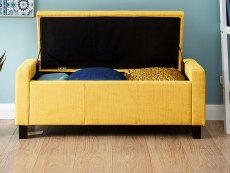 GFW GFW Verona Mustard Upholstered Fabric Storage Bench (Flat Packed)