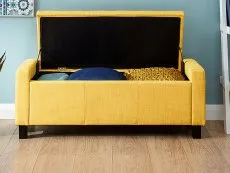 GFW Verona Mustard Fabric Ottoman Storage Bench