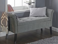 GFW GFW Balmoral Grey Upholstered Fabric Window Seat (Flat Packed)