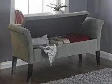 GFW Balmoral Grey Fabric Ottoman Window Seat