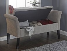 GFW GFW Balmoral Silver Upholstered Fabric Window Seat (Flat Packed)