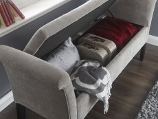 GFW GFW Balmoral Silver Upholstered Fabric Window Seat (Flat Packed)