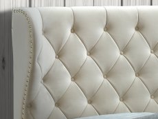 Sareer Infinity 6ft Super King Size Cream Velvet Upholstered Fabric Bed Frame