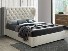 Sareer Sareer Infinity 6ft Super King Size Cream Velvet Upholstered Fabric Bed Frame