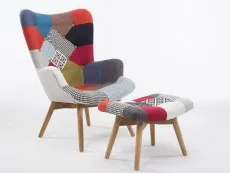 Birlea Furniture & Beds Birlea Sloane Patchwork Fabric Footstool