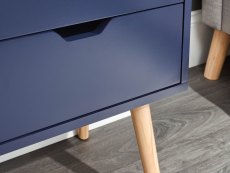 GFW GFW Nyborg Nightshadow Blue 2 Drawer Bedside Cabinet (Flat Packed)