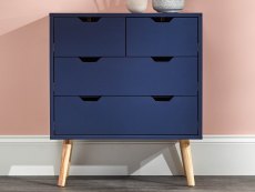 GFW Nyborg Nightshadow Blue 2+2 Drawer Chest of Drawers (Flat Packed)