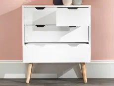 GFW Nyborg White 2+2 Drawer Chest of Drawers