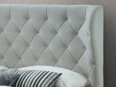 Sareer Sareer Infinity 4ft6 Double Light Grey Velvet Upholstered Fabric Bed Frame
