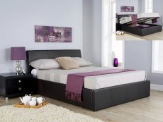 GFW GFW Ascot 5ft King Size Black Upholstered Faux Leather Ottoman Bed Frame