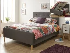 GFW GFW Ashbourne Dark Grey Fabric Ottoman Bed Frame